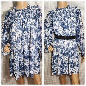 Moodie Dress For Women Size XS Blue long Sleeve Lined Zipper On Back  B10